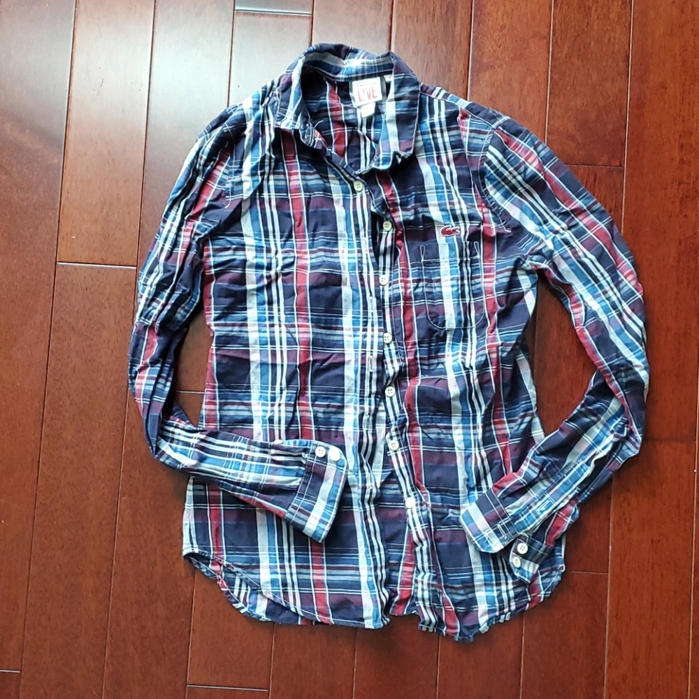 Lacoste plaid button down